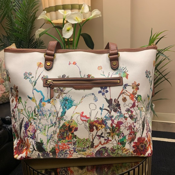 ELLIOTT LUCCA Ana In White Spring Botanica Tote Bag - Picture 3 of 16